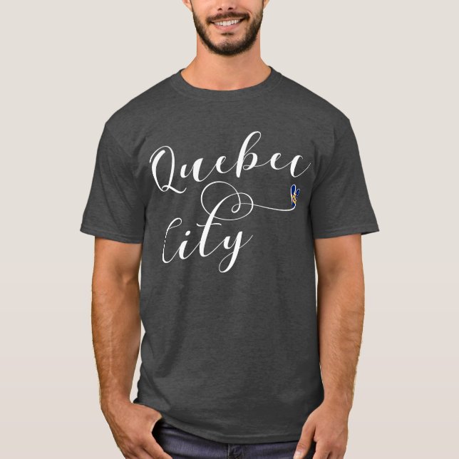 Bandeira Da Cidade De Quebec Na Camisa Cardíaca (Frente)