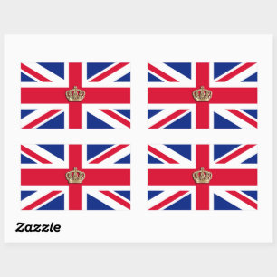 Bandeira da Coroa e Union Jack Adesivo Retangular