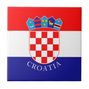 Bandeira da Croácia com Azulejo cerâmico de text