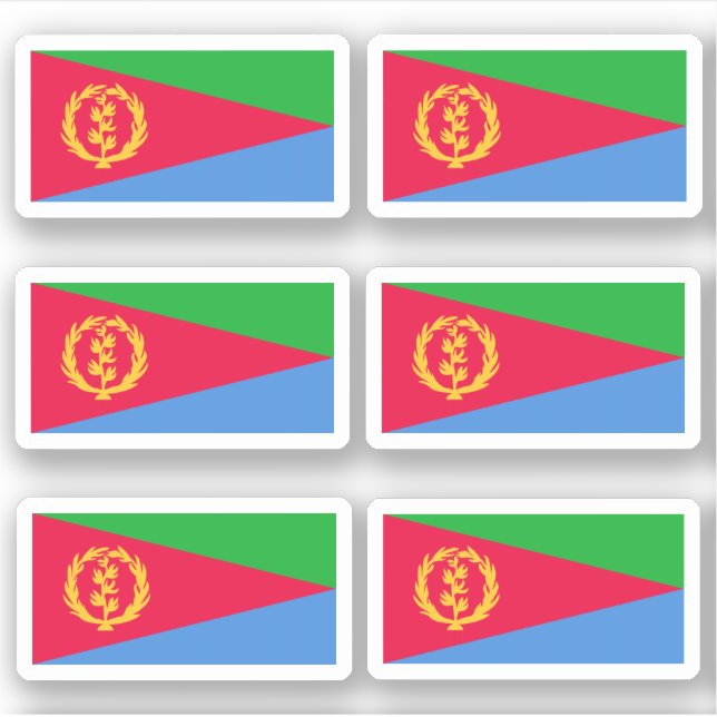 Bandeira da Eritreia - um adesivo de coleção (Frente)
