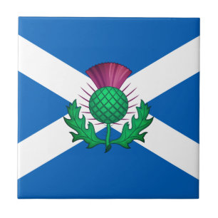 Bandeira da Escócia com Thistle sobreposta