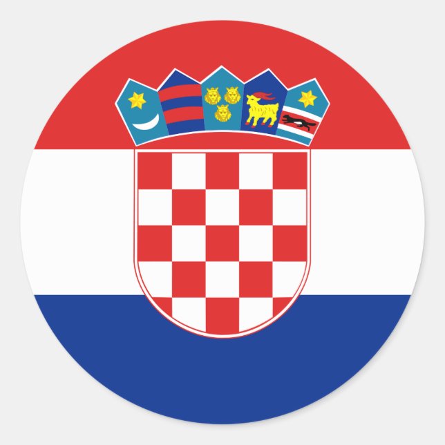 Bandeira da etiqueta de Croatia (círculo) (Frente)