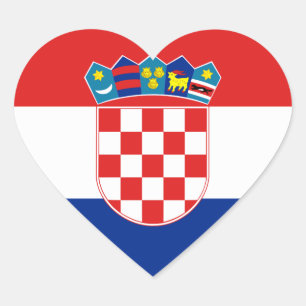 Bandeira da etiqueta de Croatia (coração)