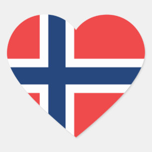 Bandeira da etiqueta de Noruega (coração)