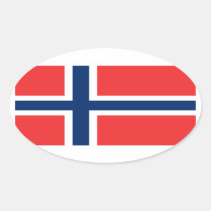 Bandeira da etiqueta de Noruega (oval)