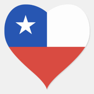 Bandeira da etiqueta do Chile (coração)