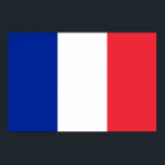Bandeira da França Poster<br><div class="desc">A bandeira nacional da França (conhecida em francês como drapeau tricolore, drapeau français e no parlance militar, les couleurs) é um tricolor que apresenta três bandas verticais coloridas azuis reais, brancas e vermelhas. É conhecido pelos auto-falantes ingleses como o Tricolor francês ou simplesmente o Tricolor. O governo real usou muitas...</div>
