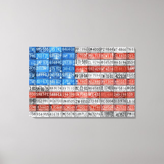 Bandeira da Licença de Michigan na Canvas dos EUA (Frente)