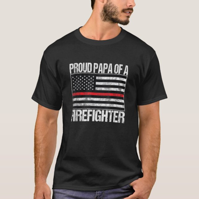 Bandeira da Linha Vermelha Camisa Orgulhosa Papá d (Frente)