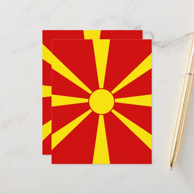 Bandeira da Macedônia do Norte (Frente/Verso In Situ)