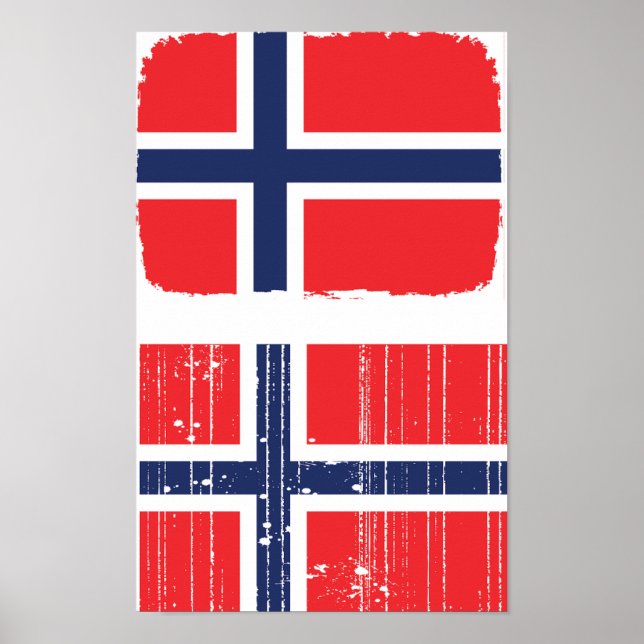Bandeira da Noruega Poster (Frente)