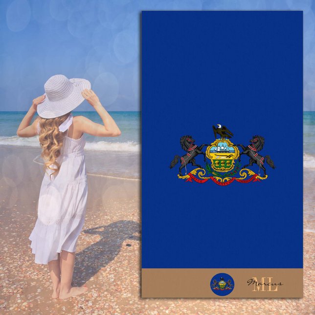Bandeira da Pensilvânia e monogramas / toalha de p (Criador carregado)