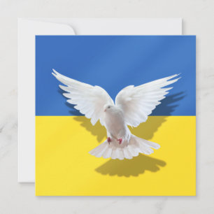 Bandeira da Pomba da Paz da Ucrânia Cartão de Apoi