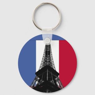Bandeira da torre Eiffel do chaveiro de France