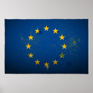Bandeira da União Europeia Urbana Poster