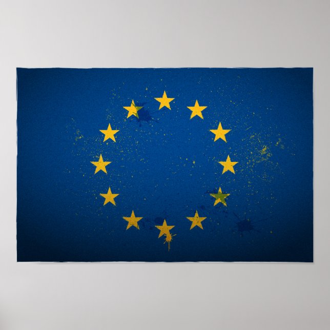 Bandeira da União Europeia Urbana Poster (Frente)