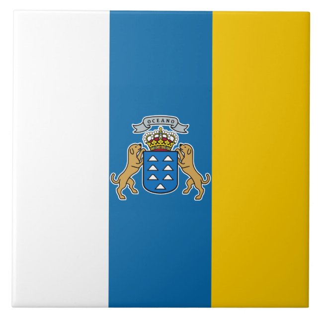 Bandeira das Canárias (Canárias) (Canárias, Espanh (Frente)