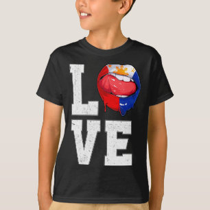 Bandeira das Filipinas Fã de Futebol Amo Camiseta