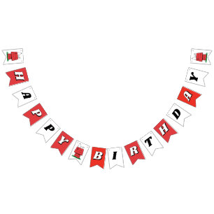 Bandeira de Aniversário Casa do Cão Snoopy Peanuts