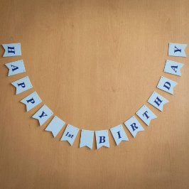 Bandeira de Aniversário Infantil Azul Claro Minima