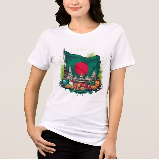 Bandeira de Bangladesh com marcas Design artística (Frente)