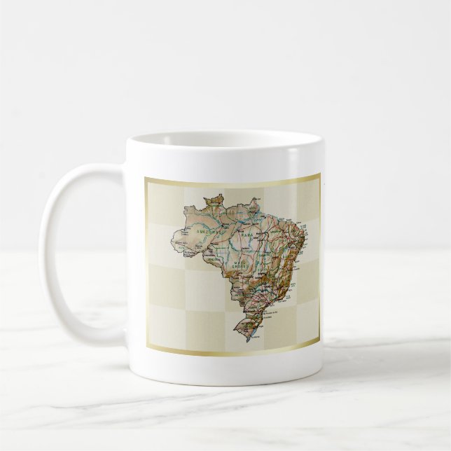 Bandeira de Brasil + Caneca do mapa (Esquerda)