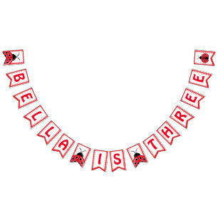 Bandeira de Bunting de aniversário de Ladybug par