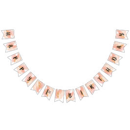 Bandeira de Bunting de Noite Rosa e Dourado