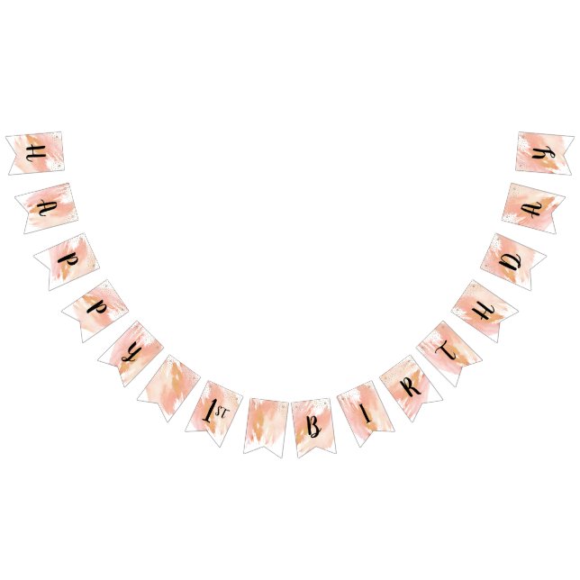 Bandeira de Bunting de Noite Rosa e Dourado (Todos)