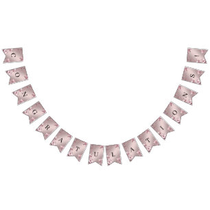 Bandeira de Bunting Floral Rosa Delicada