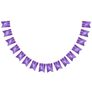 Bandeira de Bunting Floral Roxa