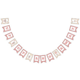 Bandeira de Bunting Girl & Bear no Balão de Ar Que