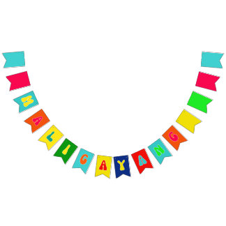 Bandeira de Bunting MALIGAYANG Filipino Kaarawan B