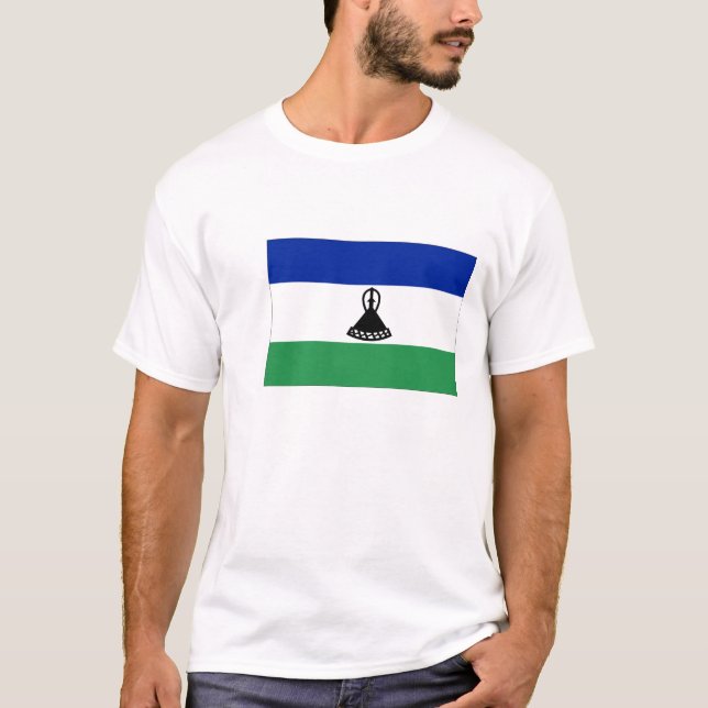 Bandeira de camisetas masculinas de Lesotho (Frente)