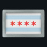Bandeira de Chicago Belt Buckle<br><div class="desc">Chicago Flag Belt Bucklle</div>