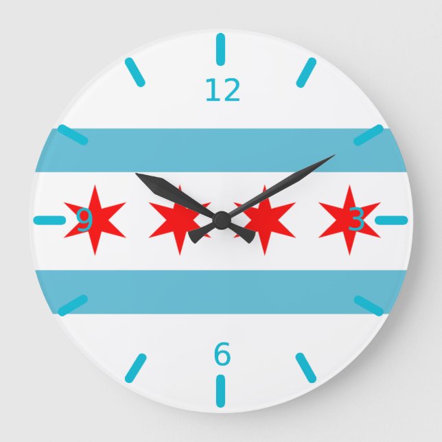 Bandeira de Chicago Relógio Grande (Frente)