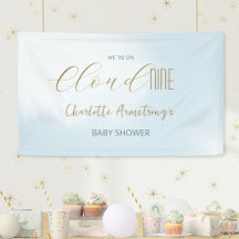 Bandeira de Chuvinha Celeste Azul para Chá de Bebê