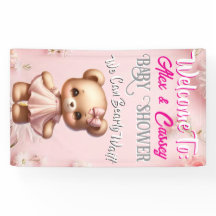 Bandeira de Chuvinha de Bebê da Menina Urso