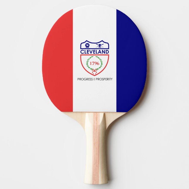 Bandeira de Cleveland, Ohio Raquete de ping pong (Frente)