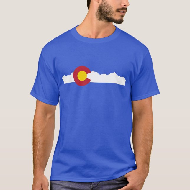 Bandeira de Colorado & camisa das montanhas (Frente)