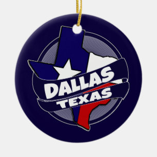 Bandeira de Dallas Texas estourou ornamento de fer