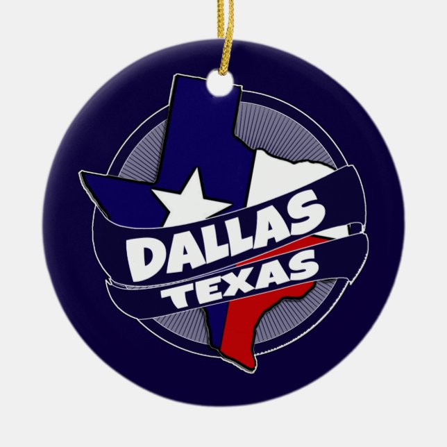 Bandeira de Dallas Texas estourou ornamento de fer (Frente)