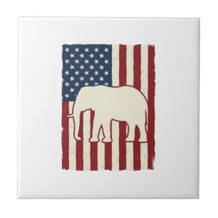 Bandeira de Elefante Patriótico Design Vetorial Vi