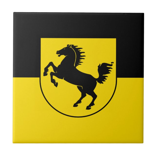 bandeira de Estugarda cidade da Alemanha símbolo e (Frente)