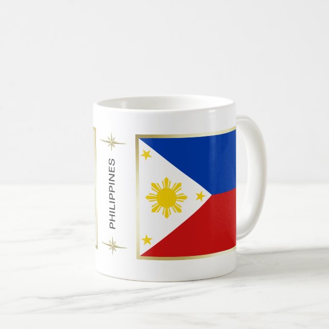 Bandeira de Filipinas + Caneca do mapa (Frente Esquerda)