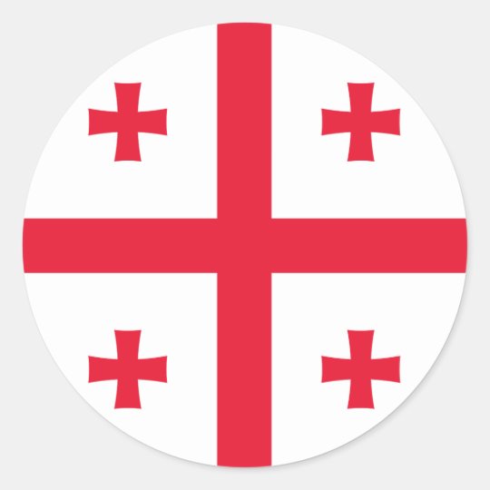 Bandeira de Geórgia Adesivo Redondo