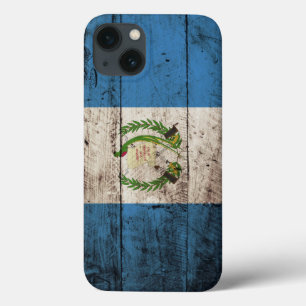 Bandeira de Guatemala na grão de madeira velha