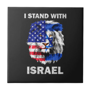 Bandeira de Israel e EUA Leão _ Eu Estou com Israe