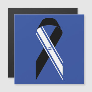 bandeira de Israel fita preta memorial ímã azul