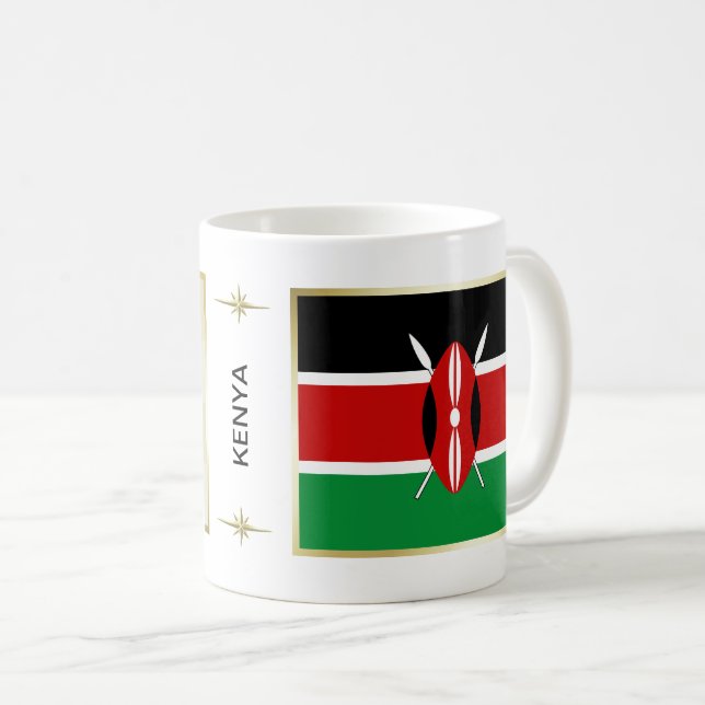 Bandeira de Kenya + Caneca do mapa (Frente Esquerda)